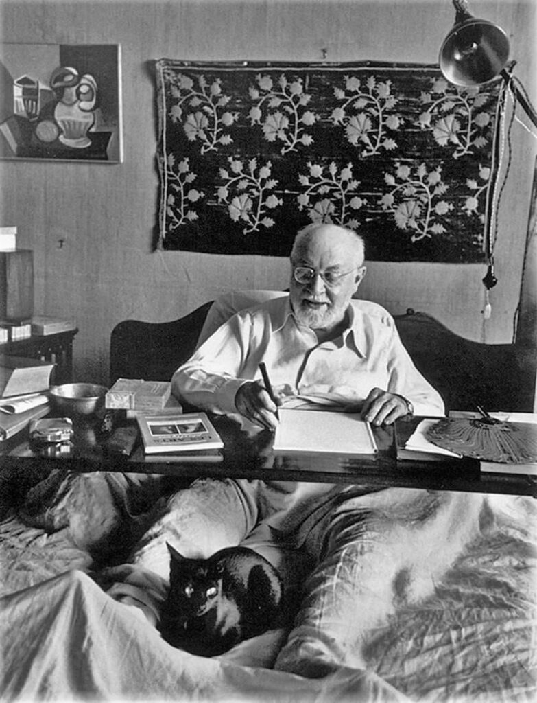 Henri Matisse and cat
